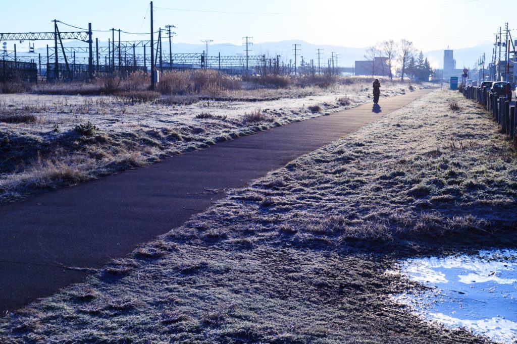 雪の中のランニング