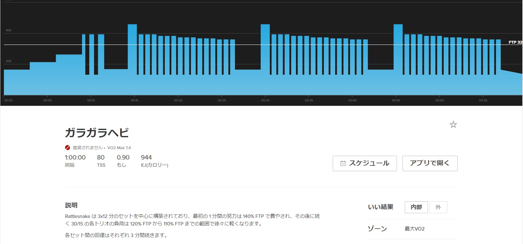 VO2maxメニュー　Rattlesnake